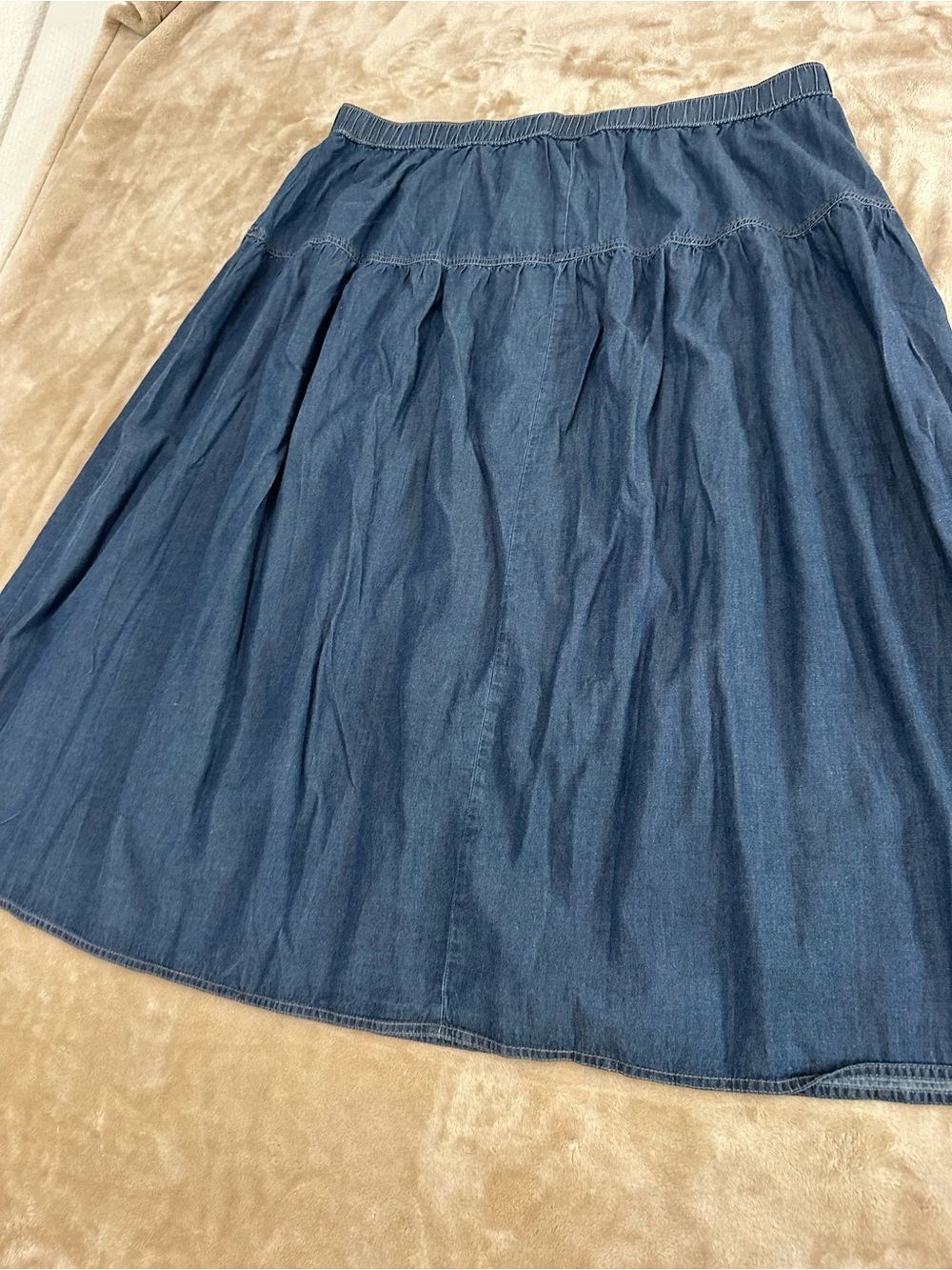 Lane Bryant Dark Blue Tiered Denim Skirt - Picture 4 of 4
